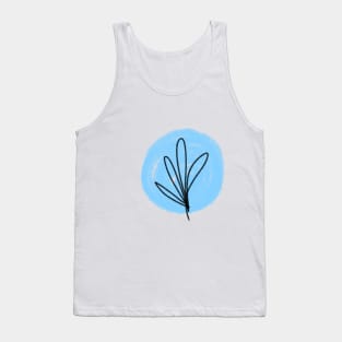 Blue watercolor line art abstract art Tank Top